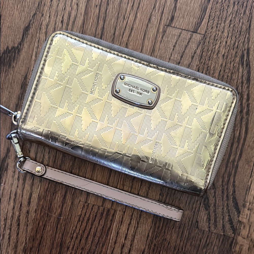 Michael Kors Metallic Gold Wristlet